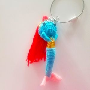 String doll mermaid key chain